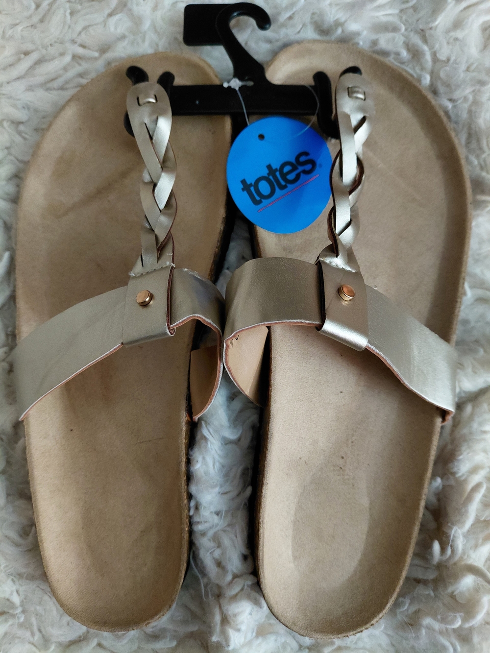 totes Metallic Braided Strap Sandals - Gold(Size 9)